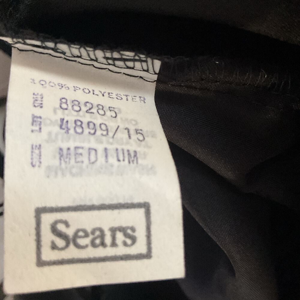 Vintage Sears Black Midi Skirt Women’s Medium USA Made Elastic Waist NOS - Picture 9 of 10